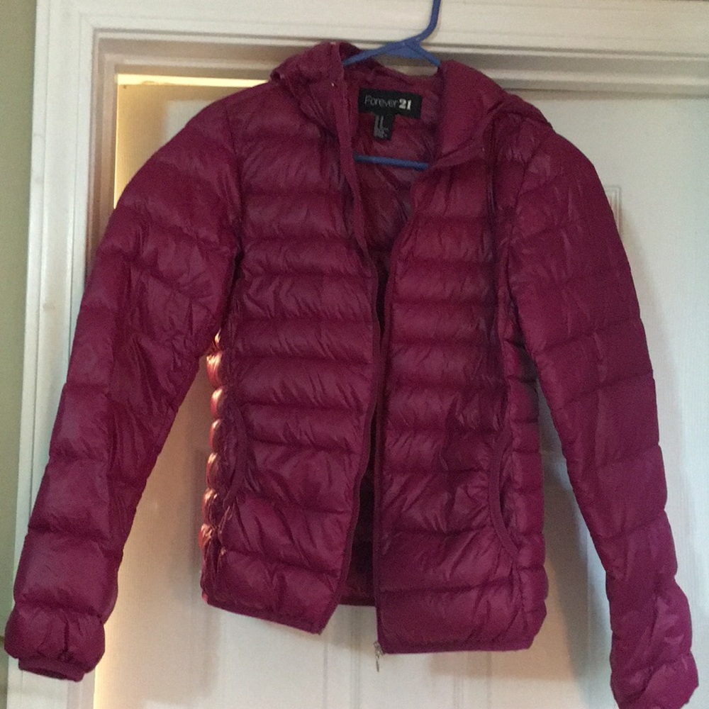 Forever 21 purple puffer jacket